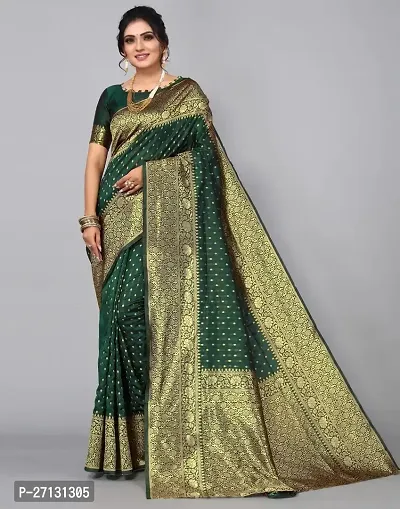 Latest Kanjivaram Green Saree-thumb0