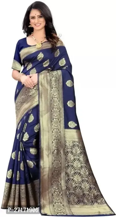 Pure Silk Kanjivaram Saree Navy Blue-thumb0