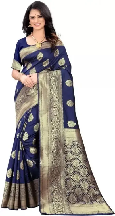 Stylish Banarasi Jacquard Silk And Saree with Blouse piece