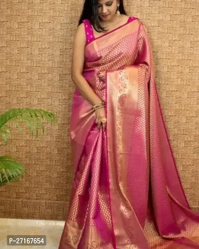 Beautiful Art Silk Saree With Blouse Piece-thumb0