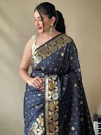 Trendy Kanjivaram  Silk Sarees With Blouse Piece-thumb1