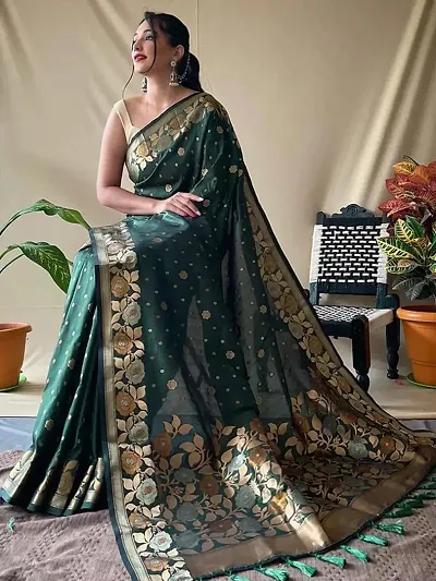 Trendy Kanjivaram Silk Sarees With Blouse Piece