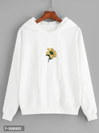 Classic Lycra Blended Printed Hoodie Sweatshirts for Women