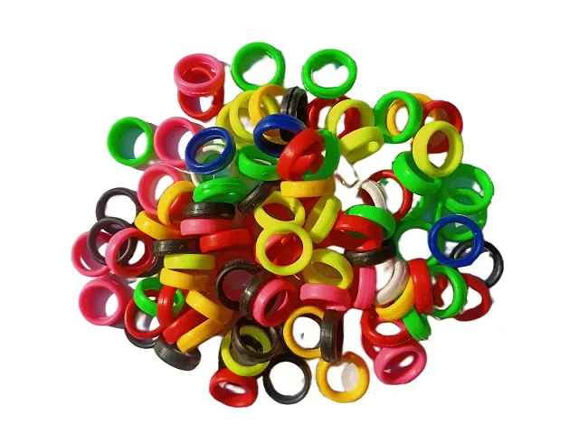 Pigeon Multicolour New Rubber Foot Ring 80Pcs