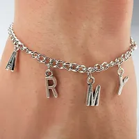 Chooseberry Silver Plated Hip Hop Kpop Army Bracelet for Boys  Girls-thumb1