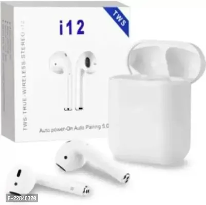 Stylish White In-ear Bluetooth Wireless Headphones With Microphone-thumb0