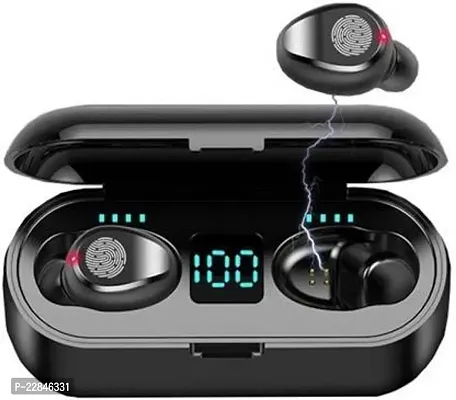 Stylish Black In-ear Bluetooth Wireless Headphones With Microphone-thumb0