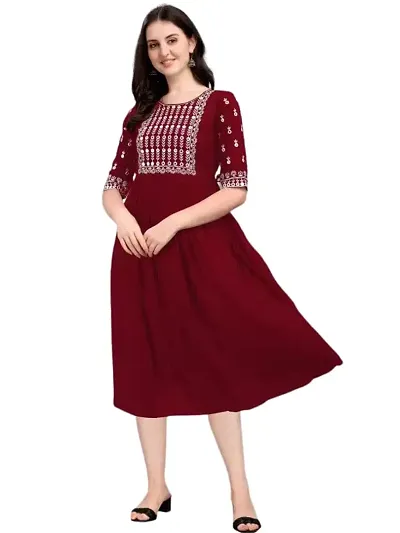 Women Viscose Rayon Anarkali Kurta