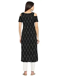 Ethmix Clothing Beautiful Black Kurti for Women | Round Neck Short Sleeves Long Kurti for Women's (XX-Large)-thumb1