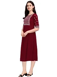 Ethmix Beautiful Embroidered Rayon Short Kurti for Women | Round Neck 3/4 Sleeves Short Kurti for Women's-thumb3