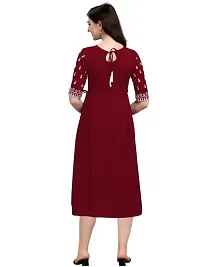 Ethmix Beautiful Embroidered Rayon Short Kurti for Women | Round Neck 3/4 Sleeves Short Kurti for Women's-thumb1