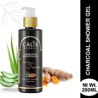 Calix Herbal Organic  Ayurvedic Charcoal Shower Gel For Clean Body, Face, Skin  Hair For Women  Men All Skin Types ? 200 Ml-thumb3