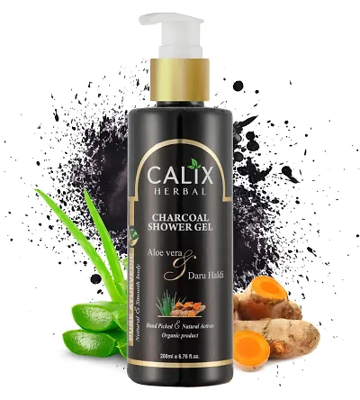 Calix Herbal Charcoal Shower Gel for Purify, Cleanse, and Refresh Skin (200 ML)