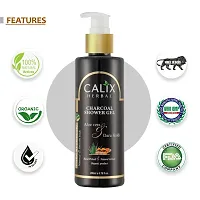 Calix Herbal Organic  Ayurvedic Charcoal Shower Gel For Clean Body, Face, Skin  Hair For Women  Men All Skin Types ? 200 Ml-thumb4