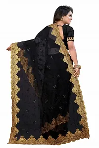 Embroidered net saree-thumb4