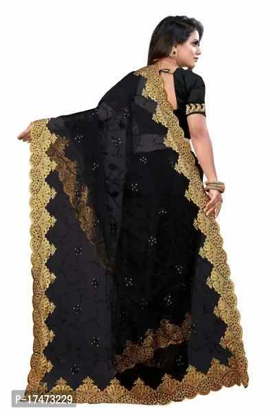 Embroidered net saree-thumb5