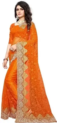 Embroidered net saree-thumb1