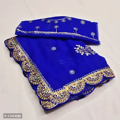 Embroidered net saree-thumb0