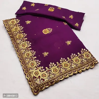 Beautiful Embroidered Georgettee Sari