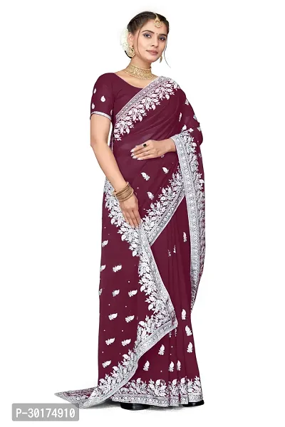 Beautiful Embroidered Georgettee Sari-thumb2