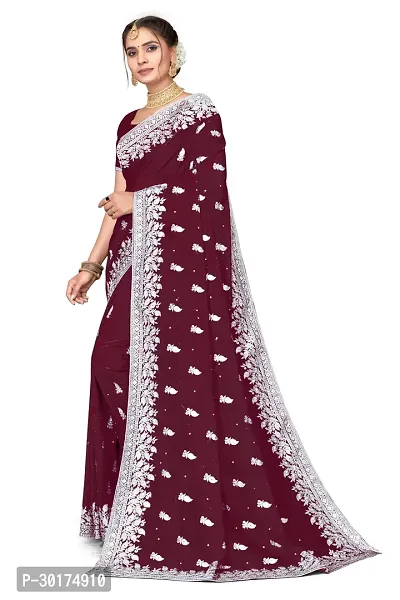 Beautiful Embroidered Georgettee Sari-thumb4