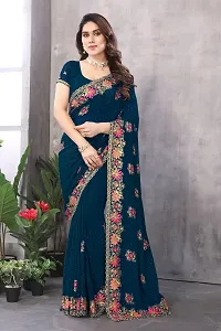 Stylish Georgette Saree with Blouse Piece for Women-thumb2