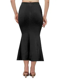 Reliable Black Cotton Lycra Saree Shapewear Petticoat for Women-thumb1