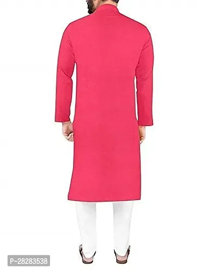 Reliable Pink Cotton Solid Kurta and Bottom Sets For Men-thumb2