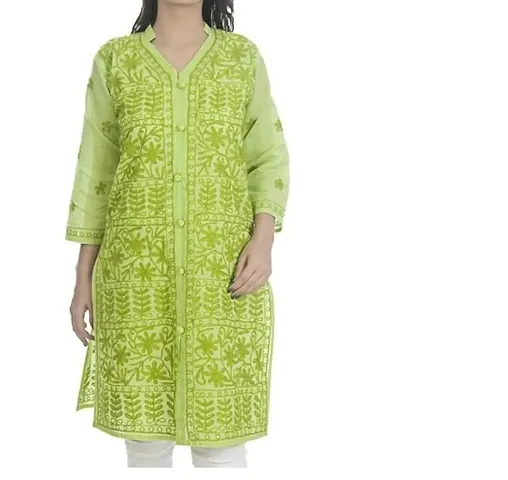 Stylish Cotton Embroidered Straight Kurti