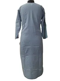 Stylish Grey Cotton Embroidered Kurta For Women-thumb1