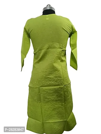 Stylish Green Cotton Embroidered Kurta For Women-thumb2