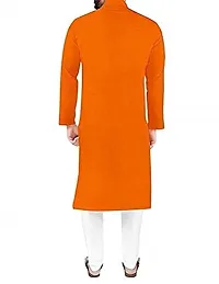 Reliable Orange Cotton Solid Kurta and Bottom Sets For Men-thumb1