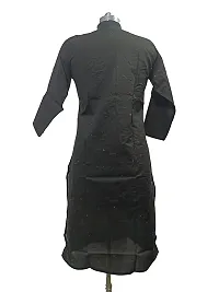 Stylish Black Cotton Embroidered Kurta For Women-thumb1