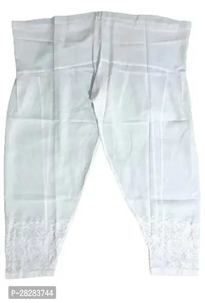 Stylish White Cotton Solid Trousers For Women-thumb0