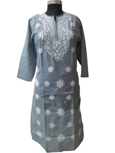 Stylish Cotton Embroidered Straight Kurti