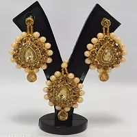 Gold Alloy Allure Elegant Rani Haar Double Necklace Set (Gold)-thumb2