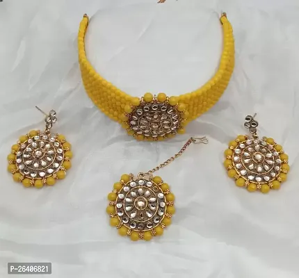 Bridle Jewellery set For Women's and Girl's Yellow