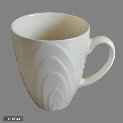 DDSS QQ-225-WHITE Curve Strip Pattern Coffee Mug Ceramic to Gift to Best Friend, Tea Mugs, Microwave Safe Coffee/Tea Cups - White