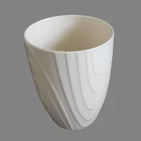 DDSS QQ-225-WHITE Curve Strip Pattern Coffee Mug Ceramic to Gift to Best Friend, Tea Mugs, Microwave Safe Coffee/Tea Cups - White-thumb2