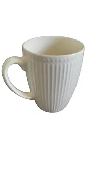 DDSS QQ-225B-WHITE Vertical Strip Pattern Coffee Mug Ceramic to Gift to Best Friend, Tea Mugs, Microwave Safe Coffee/Tea Cups - White-thumb3