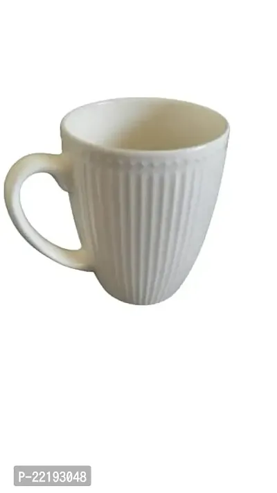 DDSS QQ-225B-WHITE Vertical Strip Pattern Coffee Mug Ceramic to Gift to Best Friend, Tea Mugs, Microwave Safe Coffee/Tea Cups - White-thumb4