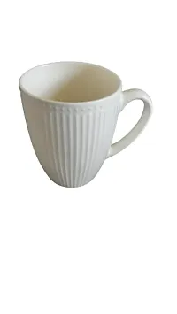 DDSS QQ-225B-WHITE Vertical Strip Pattern Coffee Mug Ceramic to Gift to Best Friend, Tea Mugs, Microwave Safe Coffee/Tea Cups - White-thumb1