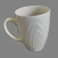 DDSS QQ-225-WHITE Curve Strip Pattern Coffee Mug Ceramic to Gift to Best Friend, Tea Mugs, Microwave Safe Coffee/Tea Cups - White-thumb1