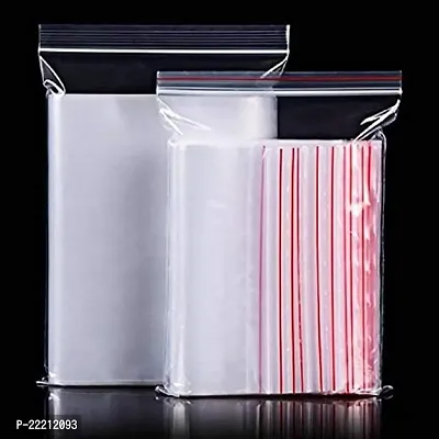 DDSS Plastic Zip Lock Pouch Bags Re-Usable Thick. 51 microns (8 inch x 10 inch, 100 Pieces, Transparent)-thumb3