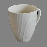 DDSS QQ-225-WHITE Curve Strip Pattern Coffee Mug Ceramic to Gift to Best Friend, Tea Mugs, Microwave Safe Coffee/Tea Cups - White-thumb3