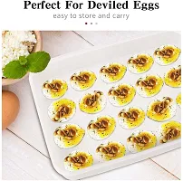 FLIPXEN Covered Egg Holders for Refrigerator, Clear 24 Deviled Egg Tray Storage Box Dispenser Stackable Plastic Eggs Containers-thumb3