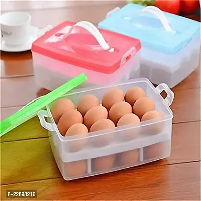 FLIPXEN Plastic Clear 24-Eggs Storage Organizer for Kitchen Refrigerator-thumb5