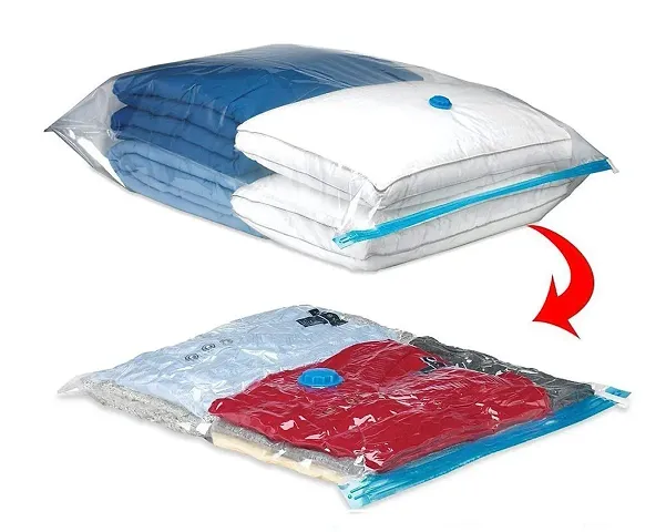 Flipco Space Saver Vacuum Seal Clothes Storage Organizer Transparent Bags (60 X 80)