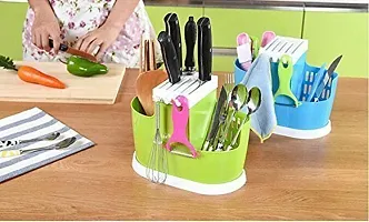 Flipco Plastic Cutlery Bin for Kitchen Countertop/Dining Table Storage Home Use Kitchen Tool Knife Spoon Chopsticks Fork Multifunction Storage Box Rack (Assorted Color Will Be Send)-thumb2