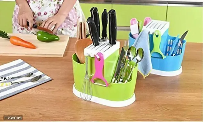 Flipco Plastic Cutlery Bin for Kitchen Countertop/Dining Table Storage Home Use Kitchen Tool Knife Spoon Chopsticks Fork Multifunction Storage Box Rack (Assorted Color Will Be Send)-thumb3